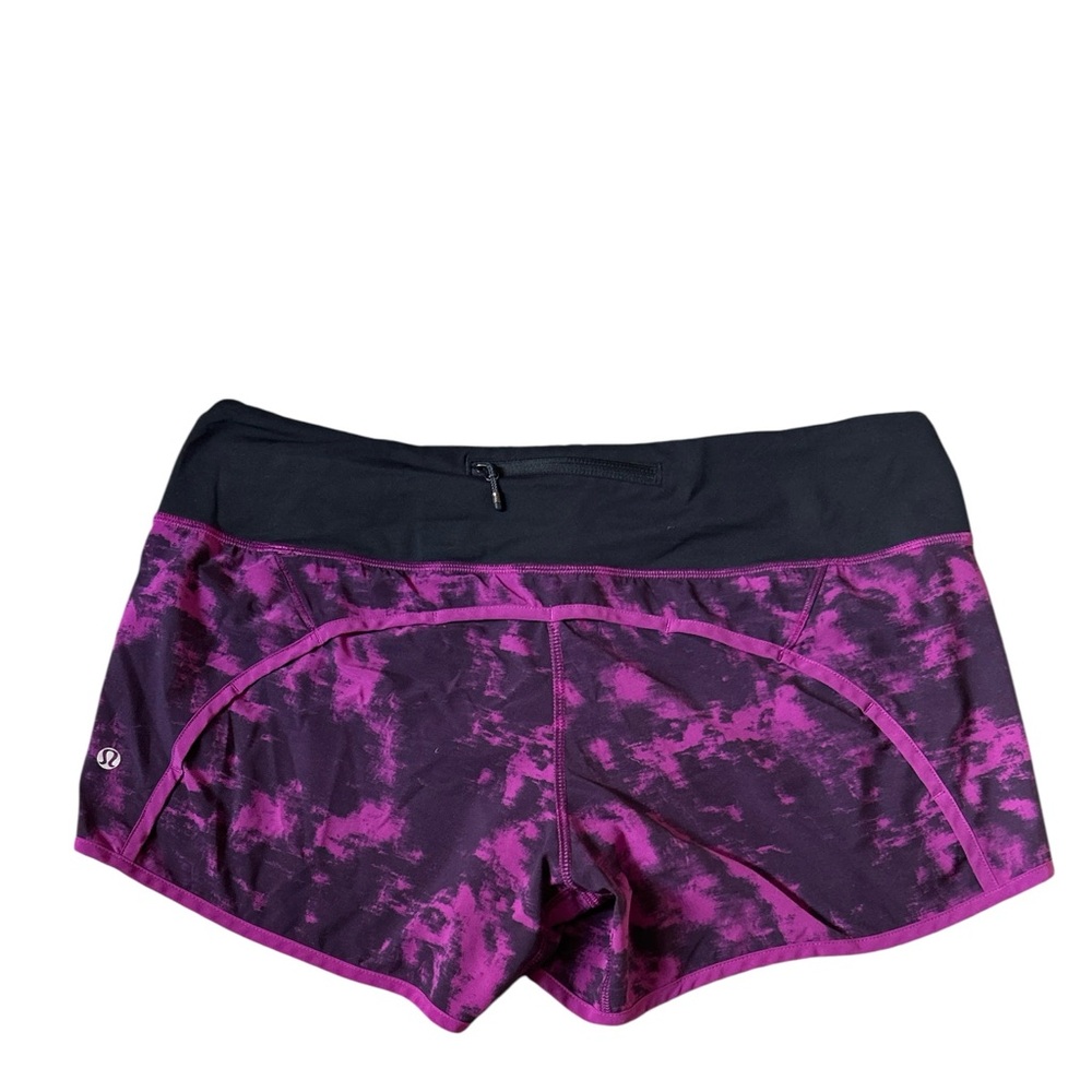 Lululemon Women’s Run Times Shorts Sz 10 Breezie Regal Plum Tie Dye Running Gym - Picture 3 of 9